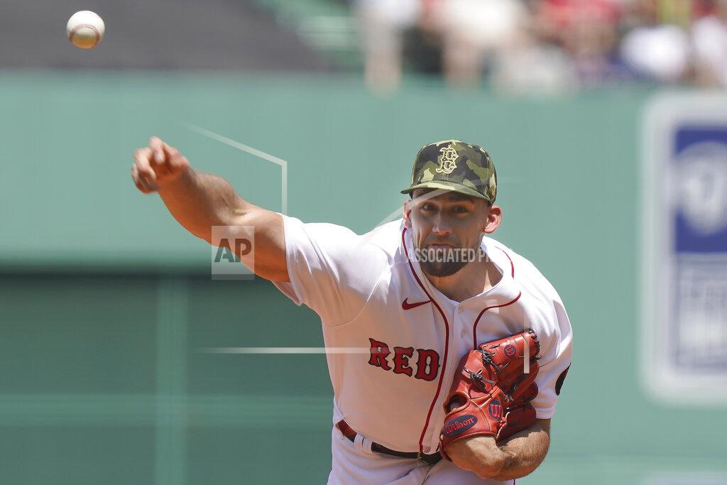 Steven Senne Boston Red Sox's Nathan Eovaldi delivers a pitch against the Seattle Mariners in the first inning of a baseball game Sunday, May 22, 2022, in Boston. (AP Photo/Steven Senne)