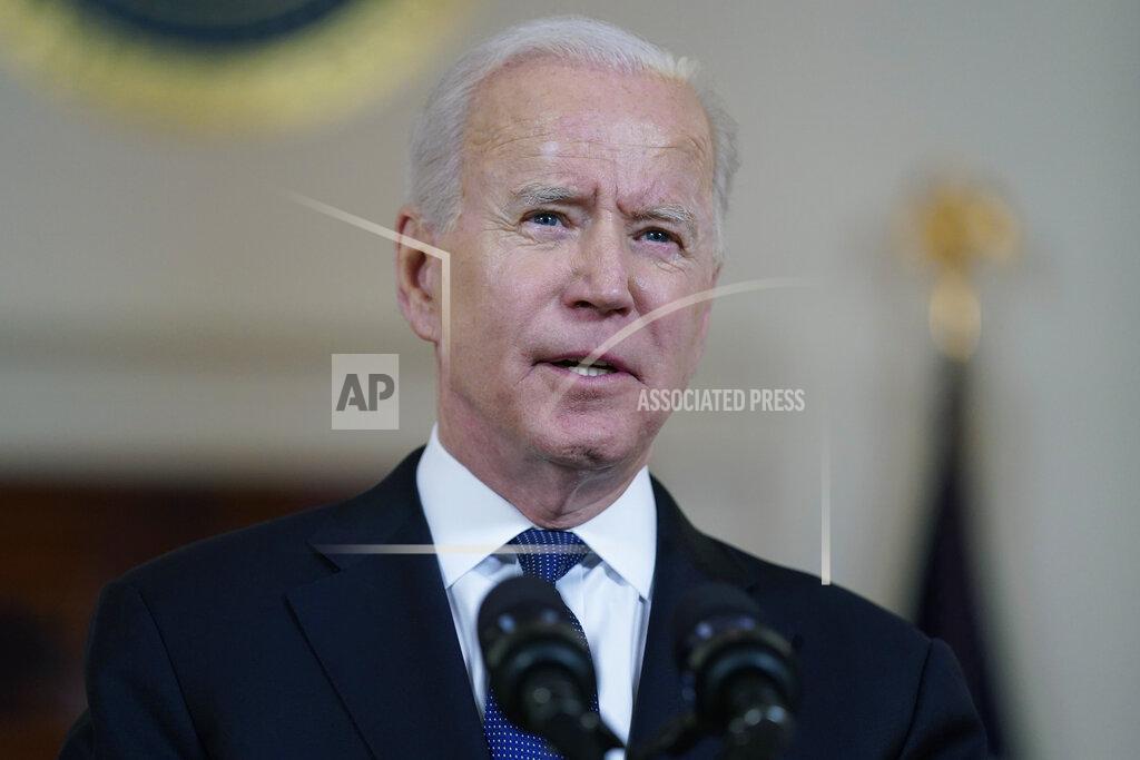 Evan Vucci President Joe Biden speaks about a cease-fire between Israel and Hamas, in the Cross Hall of the White House, Thursday, May 20, 2021, in Washington. (AP Photo/Evan Vucci)