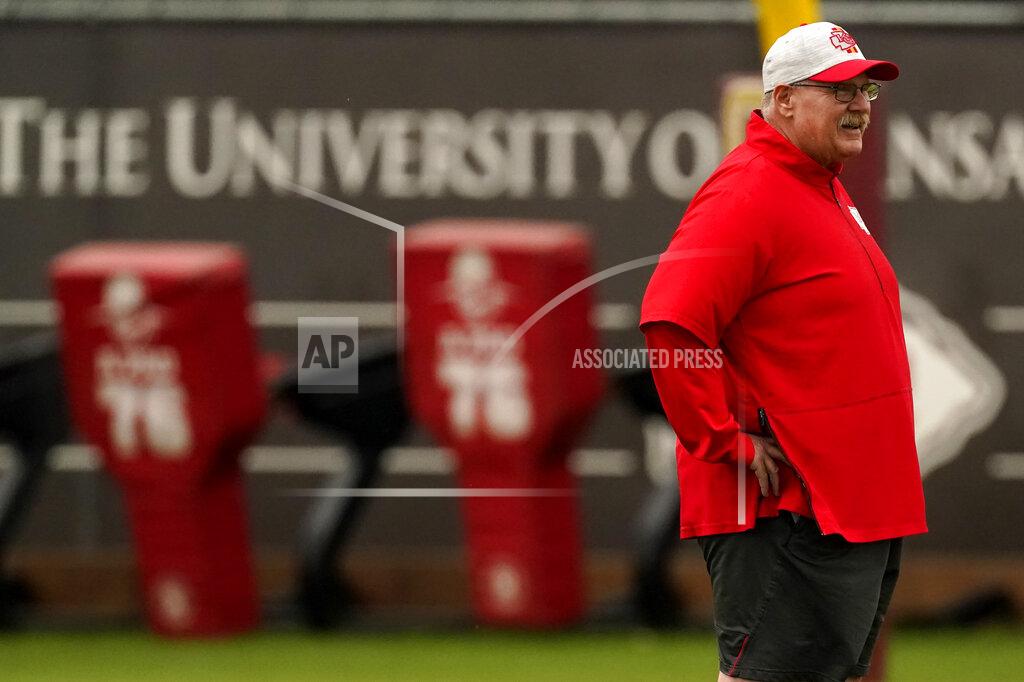 Charlie Riedel Kansas City Chiefs head coach Andy Reid watches practice during the NFL football team's organized team activities Thursday, May 27, 2021, in Kansas City, Mo. (AP Photo/Charlie Riedel)