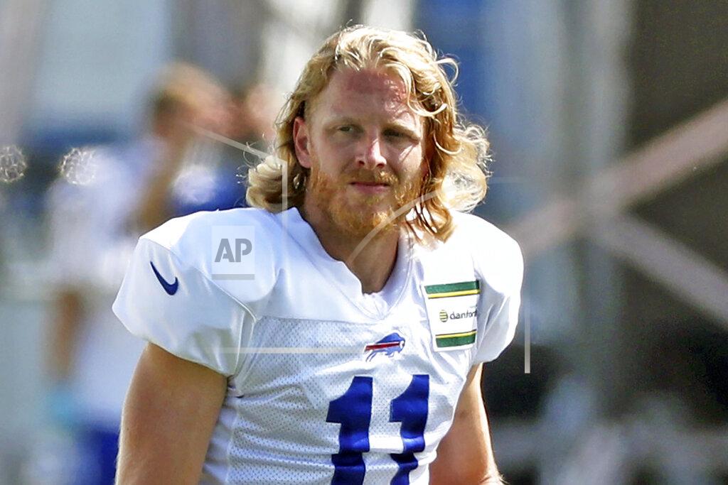 James P. Mccoy FILE - Buffalo Bills wide receiver Cole Beasley (11) takes a break from practice during an NFL football training camp in Orchard Park, N.Y., Sunday, Aug. 23, 2020. Entering his ninth NFL season, and second in Buffalo, the 31-year-old Beasley spent the offseason reassessing his objectives before coming to the realization he’s no longer going to get caught up in numbers, yards and catches.(James P. McCoy/The Buffalo News via AP, Pool, File)