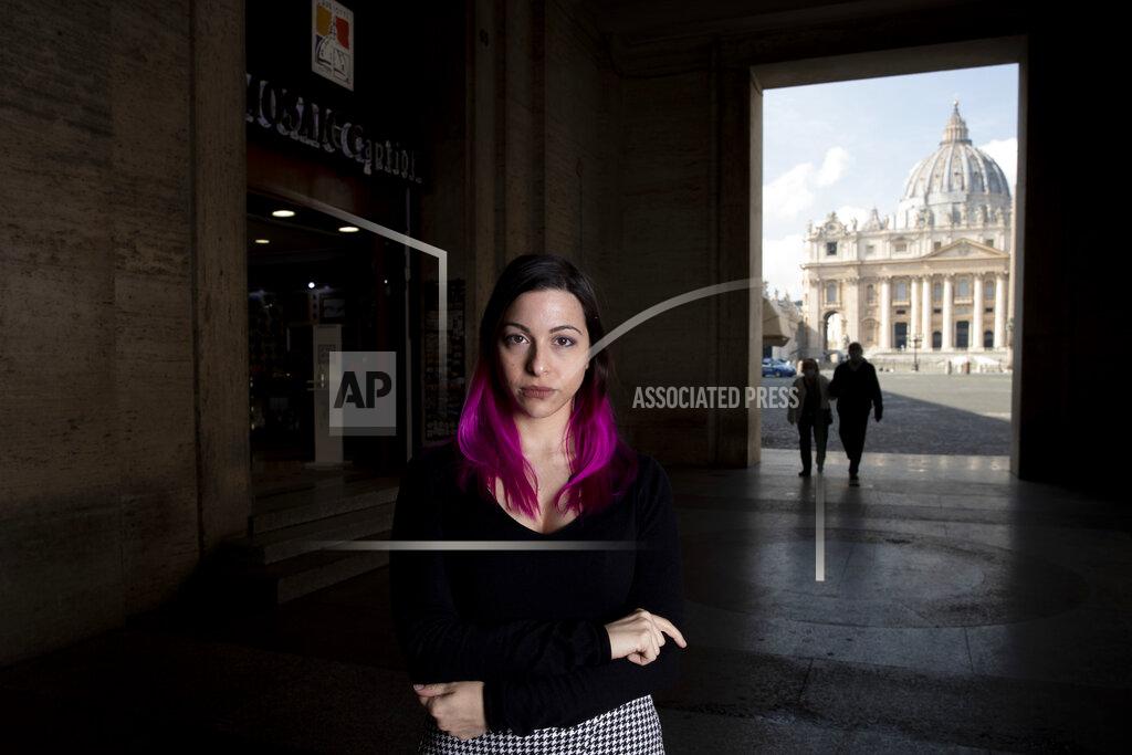 Alessandra Tarantino Tour guide Laura Taddeo poses for a portrait in front of the Vatican, Thursday, March 4, 2021. One of hundreds of thousands of women in Italy who lost jobs in the pandemic, Taddeo has a masters degree in tourism, speaks fluent English and Spanish and some Arabic, too. Her contract as a tour operator with a high-end Italian hotel company expired in May 2020, just as COVID-19 travel restrictions were crippling tourism, and it wasn’t renewed. (AP Photo/Alessandra Tarantino)
