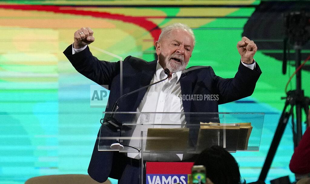 Andre Penner Former Brazilian President Luiz Inacio Lula da Silva speaks during his announcement of his candidacy for the country’s upcoming presidential election, in Sao Paulo, Brazil, Saturday, May 7, 2022. Brazil's general elections are scheduled for Oct. 2, 2022. (AP Photo/Andre Penner)
