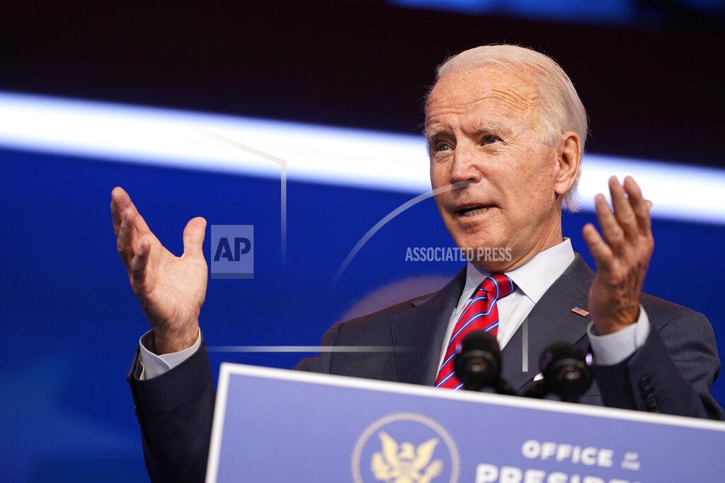 Andrew Harnik President-elect Joe Biden speaks about jobs at The Queen theater, Friday, Dec. 4, 2020, in Wilmington, Del. (AP Photo/Andrew Harnik)