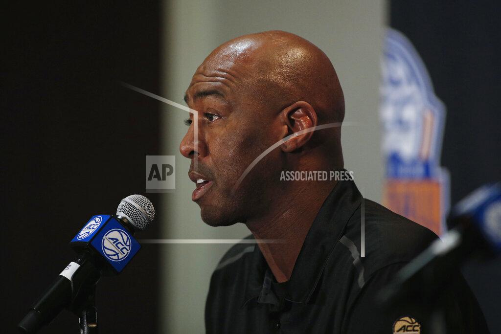 Nell Redmond Wake Forest coach Danny Manning answers a question during the Atlantic Coast Conference NCAA college basketball media day in Charlotte, N.C., Tuesday, Oct. 8, 2019. (AP Photo/Nell Redmond)