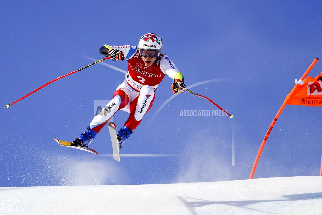 Marco Trovati Switzerland's Marco Odermatt speeds down the course during an alpine ski, men's World Cup Super-G, in Kitzbuehel, Austria, Monday, Jan. 25, 2021. (AP Photo/Marco Trovati)