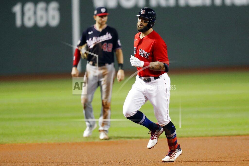 Michael Dwyer Boston Red Sox's Kevin Pillar rounds the bases on his solo home run during the fourth inning of a baseball game against the Washington Nationals, Saturday, Aug. 29, 2020, in Boston. (AP Photo/Michael Dwyer)