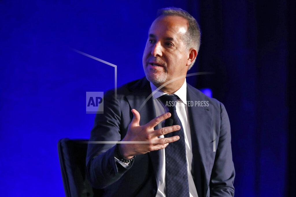 Richard Drew Inter Miami CF Managing Owner Jorge Mas is interviewed during the Major League Soccer 25th Season kickoff event in New York, Wednesday, Feb. 26, 2020. (AP Photo/Richard Drew)