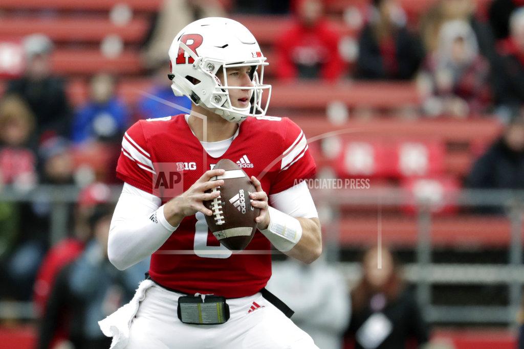 Julio Cortez Rutgers quarterback Artur Sitkowski looks to pass against Penn State during the first half of an NCAA college football game, Saturday, Nov. 17, 2018, in Piscataway, N.J. (AP Photo/Julio Cortez)