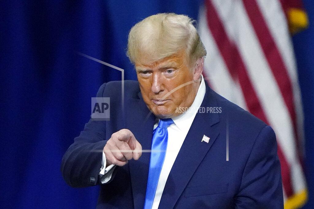 President Donald Trump attends an event on healthcare at Charlotte Douglas International Airport, Thursday, Sept. 24, 2020, in Charlotte, N.C. (AP Photo/Chris Carlson)