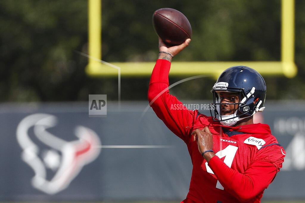 Brett Coomer FILE - Houston Texans quarterback Deshaun Watson throws a pass during an NFL training camp football practice Friday, Aug. 21, 2020, in Houston. It has been a mere eight months since Patrick Mahomes led Kansas City from a 24-0 hole to beat Deshaun Watson and the Houston Texans in the divisional round of the playoffs, a brutally efficient comeback that ultimately propelled the Chiefs to their first Super Bowl title in 50 years. A whole lot has changed, though.(Brett Coomer, Houston Chronicle via AP, Pool, File)