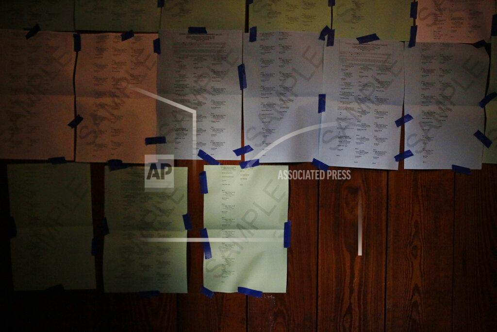 Brynn Anderson A sample ballot for Georgia's primary election is seen on the wall of Park Tavern on Tuesday, June 9, 2020, in Atlanta. (AP Photo/Brynn Anderson)
