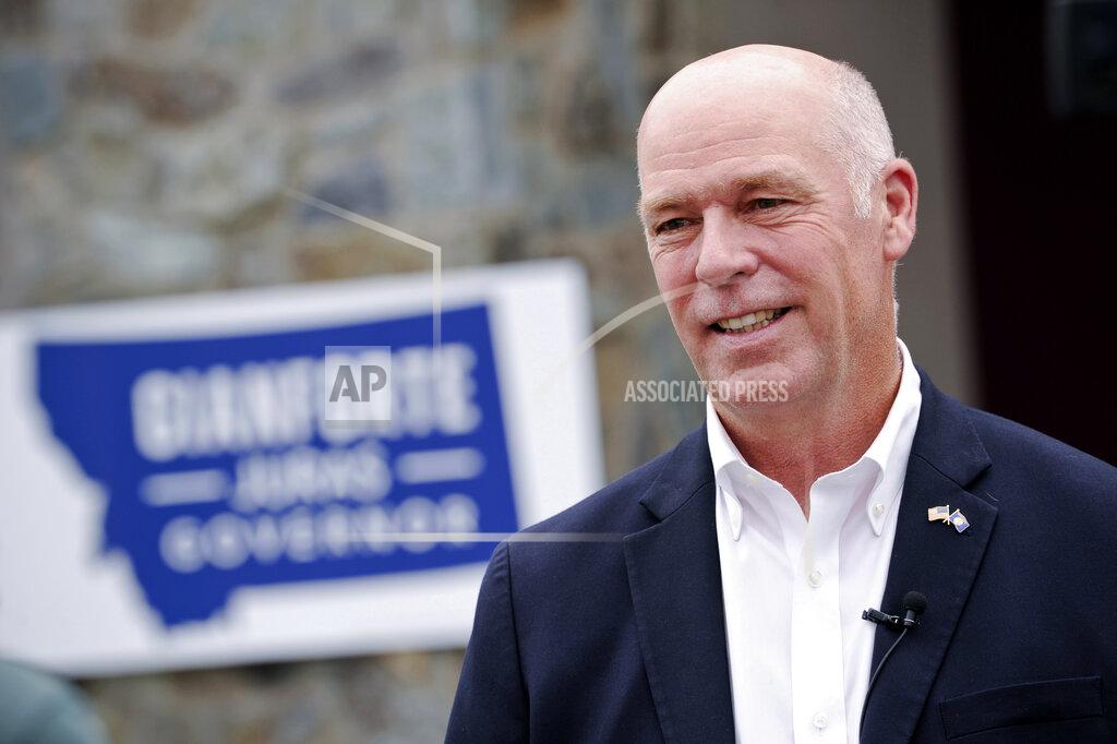 Thom Bridge FILE - In this July 17, 2020, file photo, Republican gubernatorial candidate U.S. Rep. Greg Gianforte speaks at a campaign stop in Helena, Mont. Gianforte faces Democratic Lt. Gov. Mike Cooney in Tuesday's election on Nov. 3. (Thom Bridge/Independent Record via AP, File)