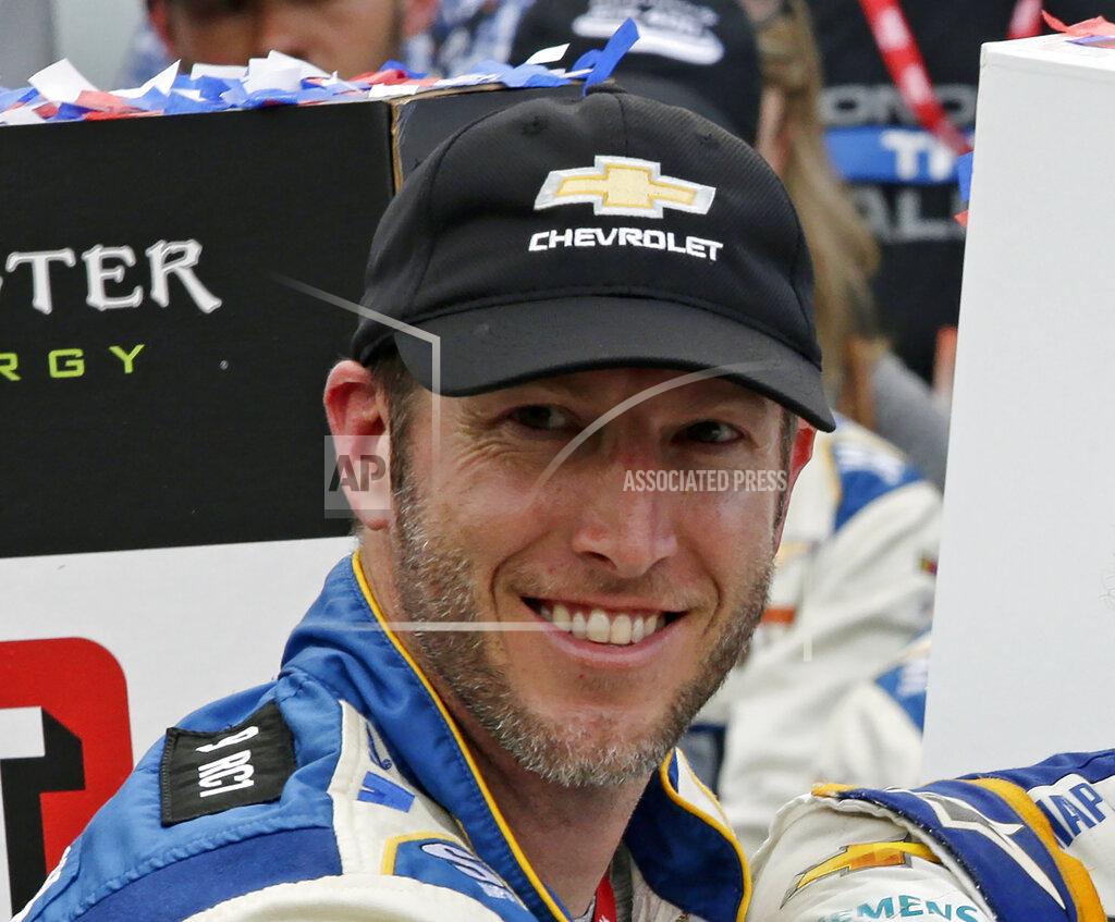 Wesley Broome FILE - In this Sept. 29, 2019, file photo, crew chief Alan Gustafson celebrates in victory lane after Chase Elliot won a NASCAR Cup Series auto race at Charlotte Motor Speedway in Concord, N.C. The pressure will be intense for crew chiefs in NASCAR's championship race. There is no practice or qualifying under COVID-19 protocols, so the team leaders must be on top of their game. (AP Photo/Wesley Broome, File)