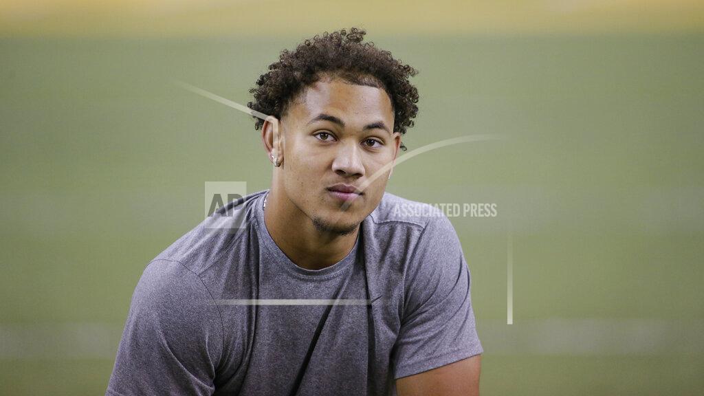 Andy Clayton-King FILE - North Dakota State quarterback Trey Lance is shown at the school's football NFL Pro Day in Fargo, N.D., in this Friday, March, 12, 2021, file photo. Lance is a possible first round pick in the NFL Draft, April 29-May 1, 2021, in Cleveland.(AP Photo/Andy Clayton- King, File)