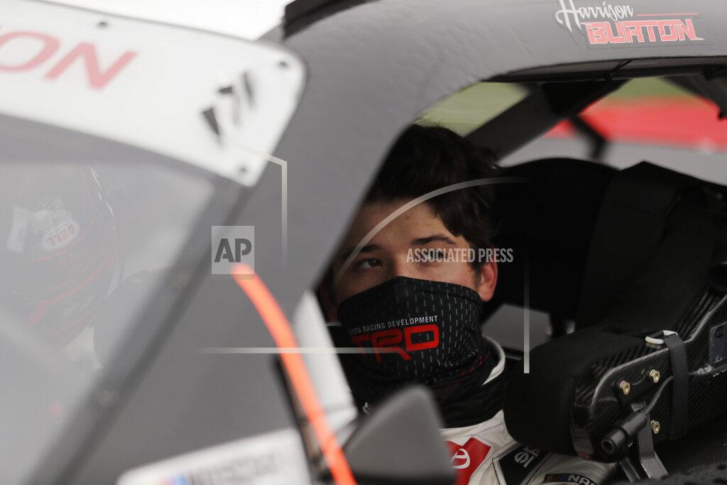 Brynn Anderson Harrison Burton looks out of his car before a NASCAR Xfinity Series auto race at Atlanta Motor Speedway, Saturday, June 6, 2020, in Hampton, Ga. (AP Photo/Brynn Anderson)