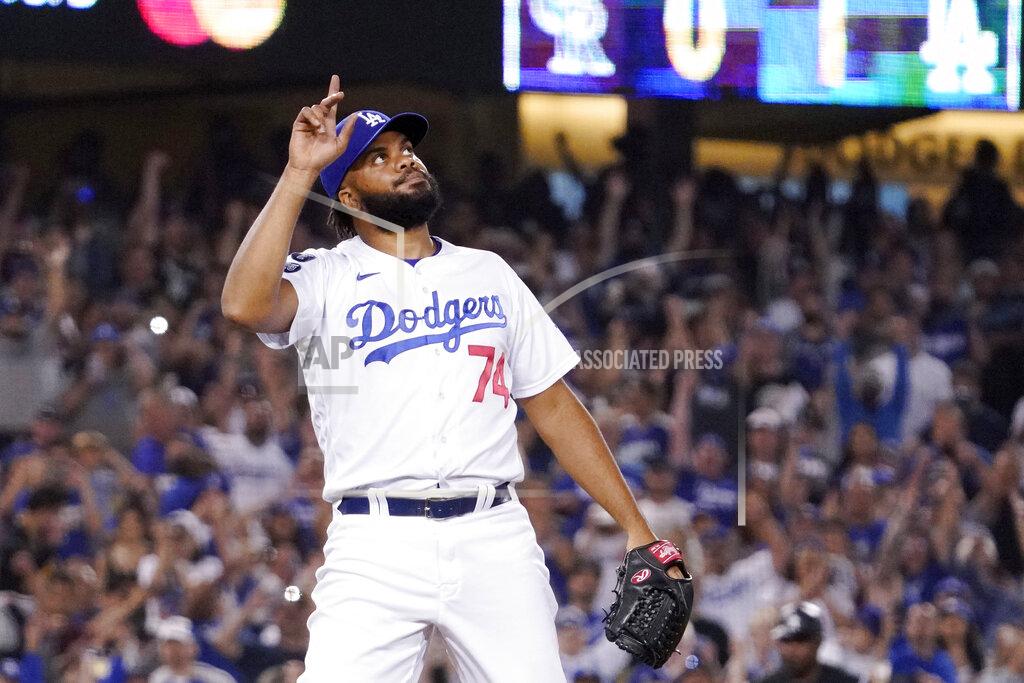 Mark J. Terrill Los Angeles Dodgers relief pitcher Kenley Jansen gestures after striking out Colorado Rockies' C.J. Cron to end the baseball game Saturday, July 24, 2021, in Los Angeles. The Dodgers won 1-0. (AP Photo/Mark J. Terrill)