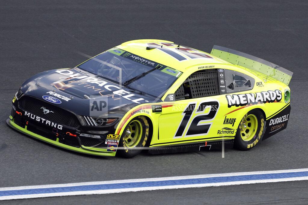 Gerry Broome Ryan Blaney drives through Turn 4 during the NASCAR Cup Series auto race at Charlotte Motor Speedway in Concord, N.C., Sunday, Sept. 29, 2019. (AP Photo/Gerry Broome)
