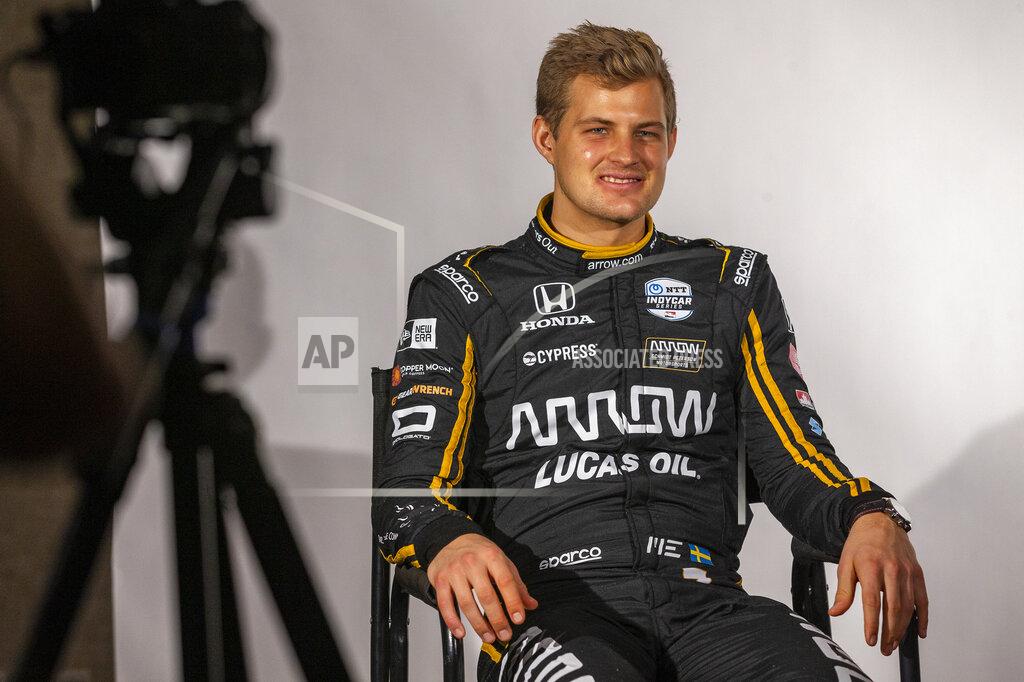 Stephen Spillman IndyCar driver Marcus Ericsson, of Sweden, is interviewed during IndyCar auto racing media day, Monday, Feb. 11, 2019, in Austin, Texas. (AP Photo/Stephen Spillman)