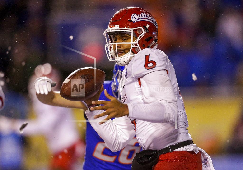 Steve Conner Fresno State quarterback Marcus McMaryion (6) looks for a receiver during the second half of an NCAA college football game against Boise State for the Mountain West championship Saturday, Dec. 1, 2018, in Boise, Idaho. Fresno State won 19-16. (AP Photo/Steve Conner)