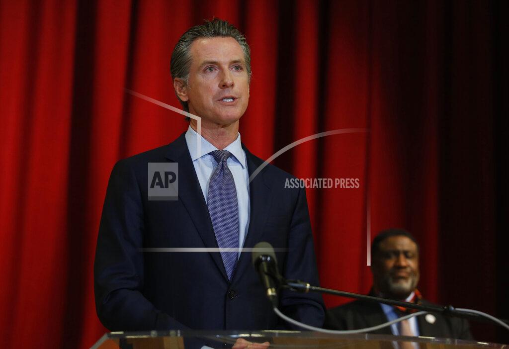 Rich Pedroncelli Gov. Gavin Newsom discusses the pain California's black community is feeling Monday, June 1, 2020, over the death of George Floyd, after a meeting with African American leaders in Sacramento, Calif. Newsom urged people to continue expressing themselves through protest, and criticized people who are trying to exploit the protests with violence. Floyd, a black man, died after being restrained by Minneapolis police officers Memorial Day. (AP Photo/Rich Pedroncelli)