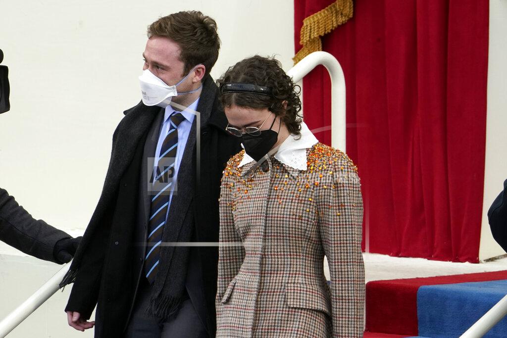 Andrew Harnik Cole and Ella Emhoff arrive during the 59th Presidential Inauguration at the U.S. Capitol in Washington, Wednesday, Jan. 20, 2021. (AP Photo/Andrew Harnik)