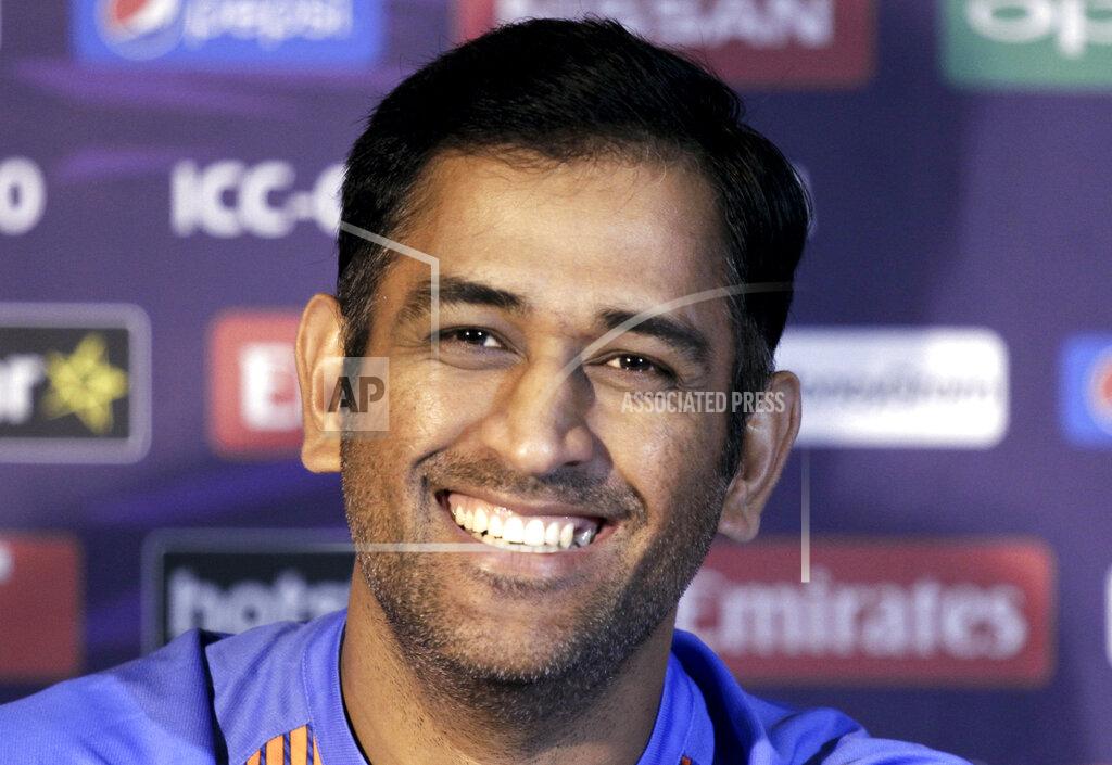 Bikas Das FILE- In this Tuesday, March 8, 2016, file photo, Indian cricket captain Mahendra Singh Dhoni attends a press conference prior to their practice match for the ICC World T20 cricket tournament in Kolkata, India. India great Dhoni announced his retirement from international cricket on Saturday, Aug. 15, 2020. Under Dhoni’s stewardship, India won the T20 World Cup in 2007, the 50-over World Cup in 2011 and the Champions Trophy in 2013. (AP Photo/Bikas Das, File)