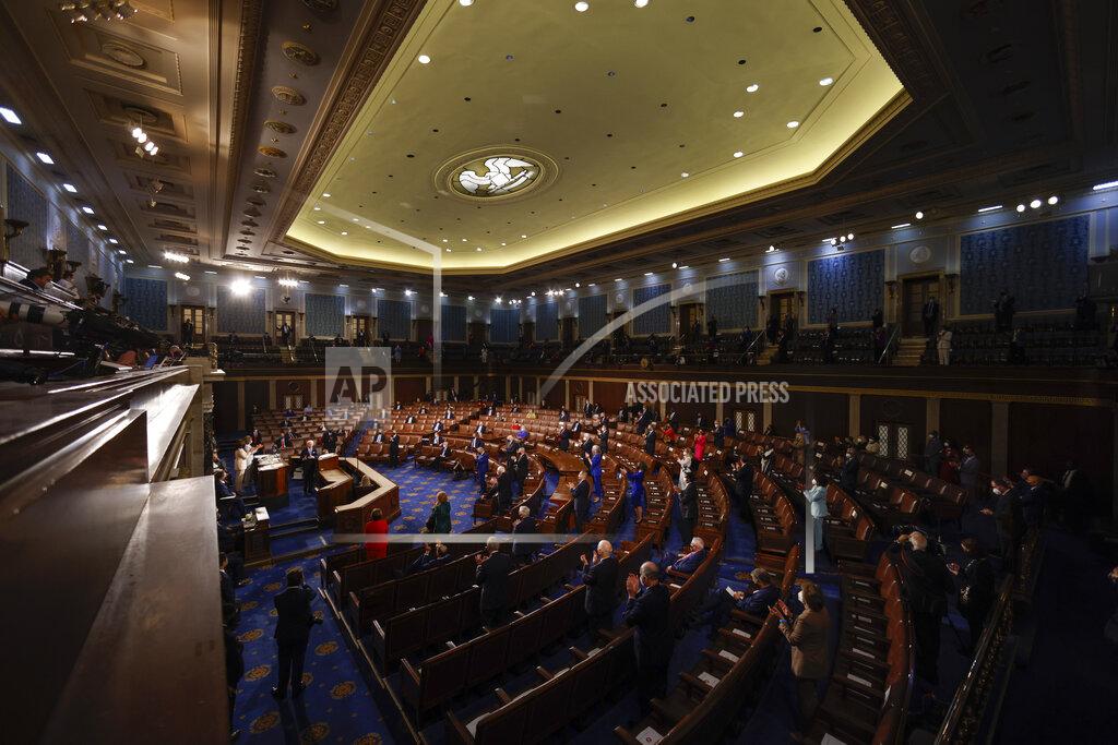 Jonathan Ernst President Joe Biden speaks to a joint session of Congress, Wednesday, April 28, 2021, in the House Chamber at the U.S. Capitol in Washington. (Jonathan Ernst/Pool via AP)