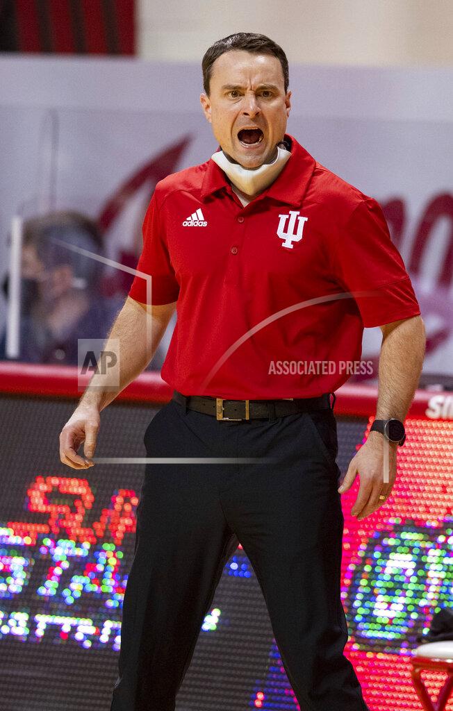 Doug Mcschooler Indiana head coach Archie Miller reacts to the action on the court during the first half of an NCAA college basketball game against Penn State, Wednesday, Dec. 30, 2020, in Bloomington, Ind. (AP Photo/Doug McSchooler)