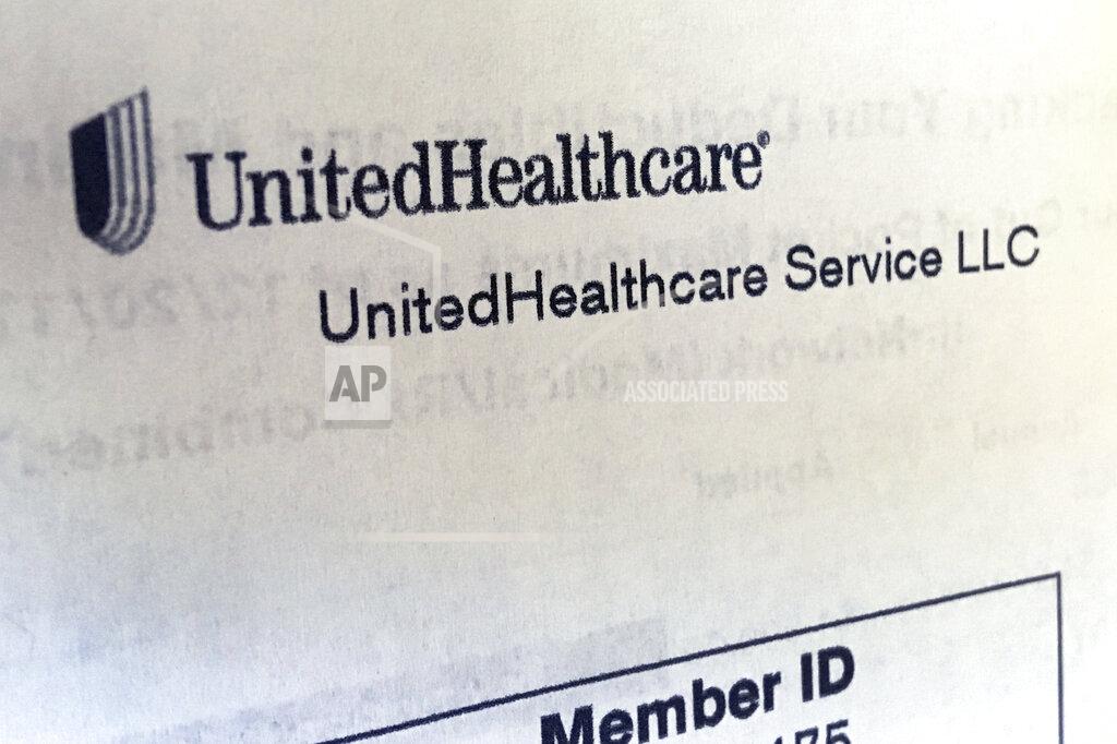 FILE - In this June 15, 2018 file photo, United Healthcare correspondence is seen in North Andover, Mass. The pandemic has shut down large portions of the economy and forced many companies to abandon their forecasts in 2020. The nation’s largest health insurance provider, UnitedHealth Group Inc., and Medicaid specialist Centene Corp. have reaffirmed their forecasts earlier this month. (AP Photo/Elise Amendola, File)