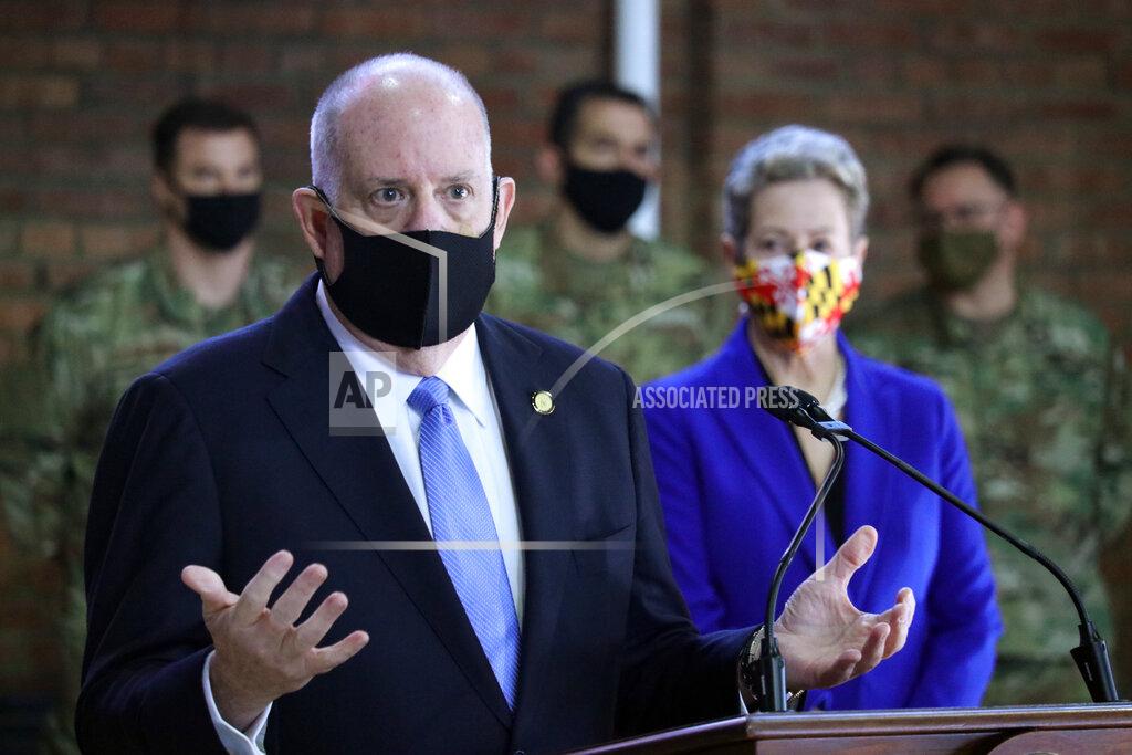 Brian Witte Maryland Gov. Larry Hogan calls on all of Maryland's county school systems to immediately make every effort to return to some form of in-person instruction no later than March 1 during a news conference on Thursday, Jan. 21, 2021, in Annapolis, Md. Maryland State Superintendent of Schools Karen Salmon is standing by him. (AP Photo/Brian Witte)