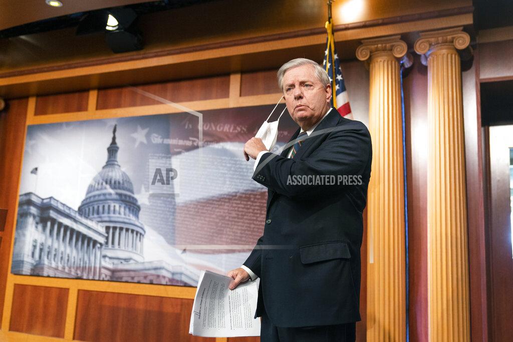 Manuel Balce Ceneta Sen. Lindsey Graham, R-S.C., speaks to reporters during a news conference at the Capitol, Thursday, Jan. 7, 2021, in Washington. Graham said Thursday that the president must accept his own role in the violence that occurred at the U.S. Capitol. (AP Photo/Manuel Balce Ceneta)