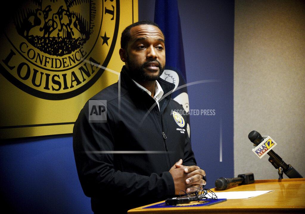Henrietta Wildsmith This March 15, 2020 photo shows Shreveport Mayor Perkins during a news conference in Shreveport, La. Perkins is entering Louisiana’s U.S. Senate race. He announced Wednesday, July 22, that he's trying to unseat Republican incumbent Bill Cassidy in a last-minute entrance into the competition as the candidate signup period begins. (Henrietta Wildsmith/The Shreveport Times via AP)