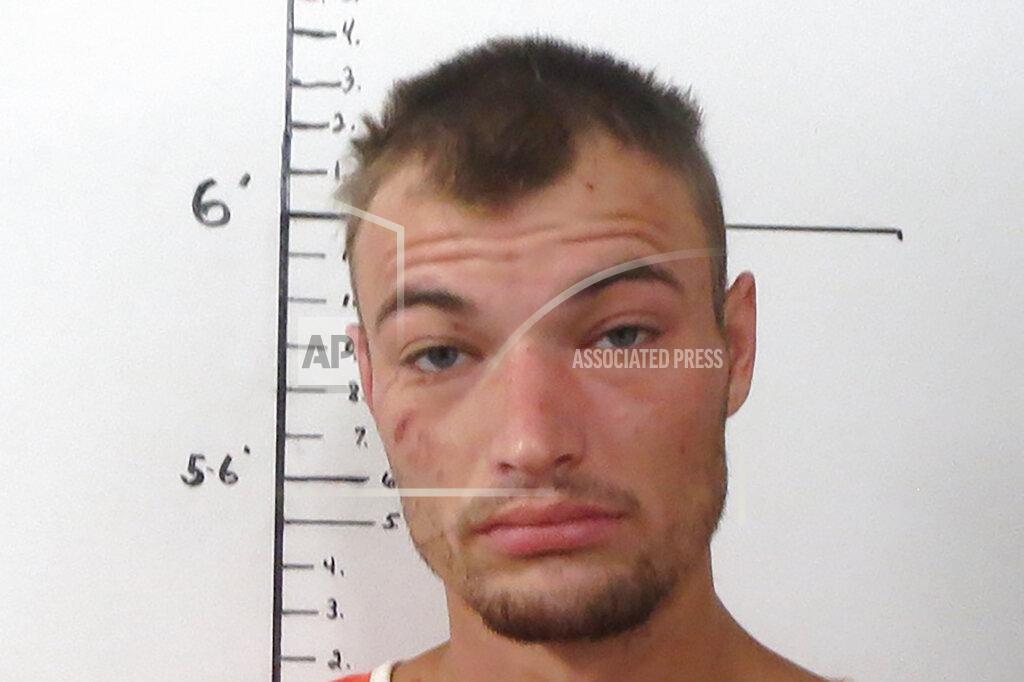 This undated photo provided by the Mercer County Sheriff's Office & Jail in Princeton, Mo., shows Drake Kately. Authorities say Kately, an inmate who escaped twice from a Missouri jail was captured more than 1,000 miles away in Delaware where he was living in a makeshift hut in a wooded area. The U.S. Marshals Service said in a news release that Kately, of Kansas City, Missouri, was captured Tuesday, Nov. 19, 2019 near New Castle, Delaware.(Mercer County Sheriff's Office & Jail via AP)