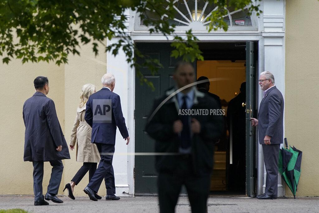 Patrick Semansky President Joe Biden and first lady Jill Biden arrive for Mass at St. Joseph on the Brandywine Catholic Church, Sunday, May 30, 2021, in Wilmington, Del. (AP Photo/Patrick Semansky)