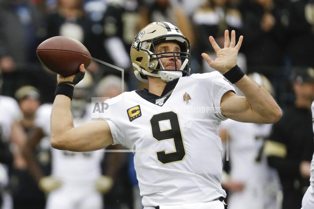 James Kenney New Orleans Saints quarterback Drew Brees passes against the Tennessee Titans in the first half of an NFL football game Sunday, Dec. 22, 2019, in Nashville, Tenn. (AP Photo/James Kenney)
