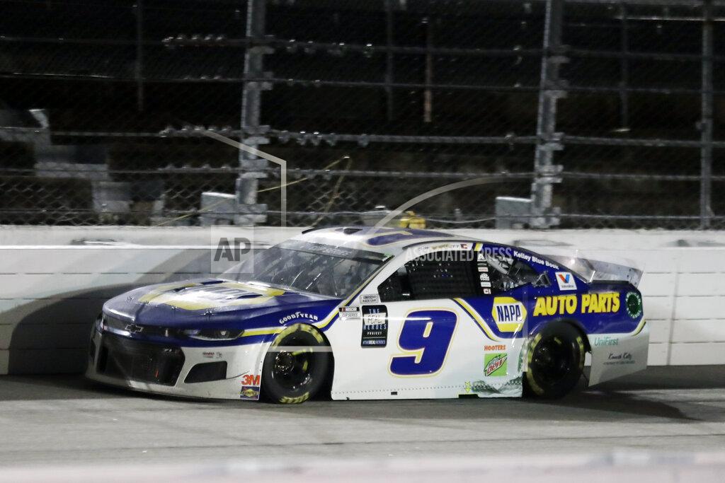 Brynn Anderson Chase Elliott (9) drives during the NASCAR Cup Series auto race Wednesday, May 20, 2020, in Darlington, S.C. (AP Photo/Brynn Anderson)
