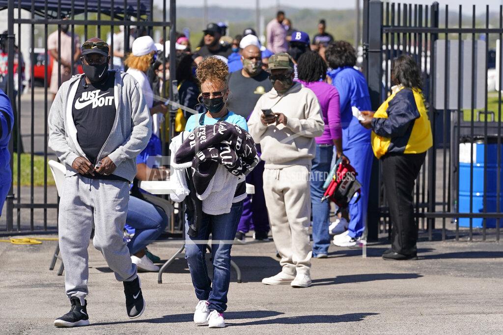 Mark Humphrey Fans arrive at Hale Stadium for an NCAA college football game between Tennessee State and Southeast Missouri State on Sunday, April 11, 2021, in Nashville, Tenn. Because of COVID-19, the OVC postponed the 2020 season to the spring, and the decision was made to play games on Sunday because member schools needed flexibility to staff all the spring sports. (AP Photo/Mark Humphrey)