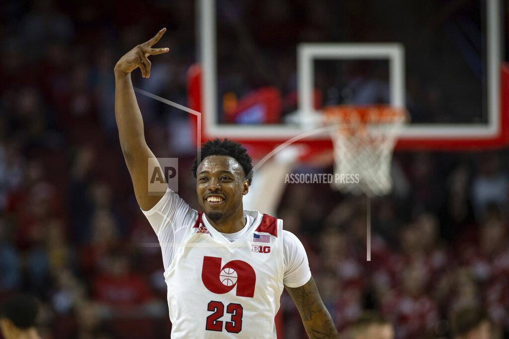 John Peterson Nebraska guard Jervay Green (23) celebrates after 3-point shot against Wisconsin during an NCAA college basketball game in Lincoln, Neb., Saturday, Feb. 15, 2020. (AP Photo/John Peterson)