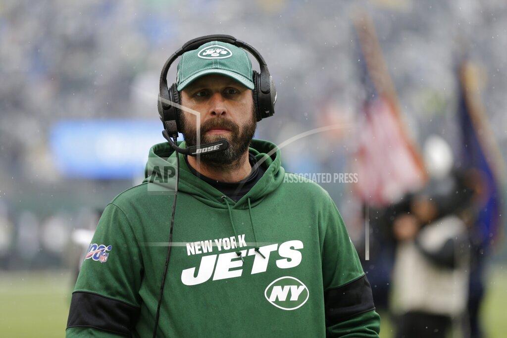 Adam Hunger New York Jets head coach Adam Gase looks on before an NFL football game against the Oakland Raiders, Sunday, Nov. 24, 2019, in East Rutherford, N.J. (AP Photo/Adam Hunger)