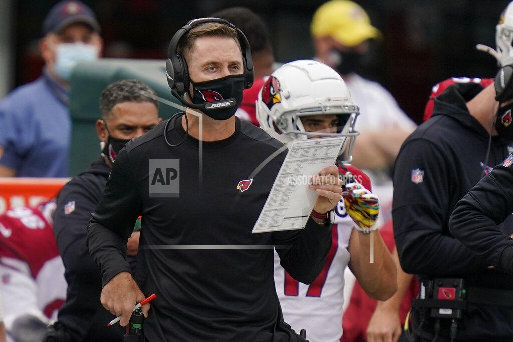 Seth Wenig Arizona Cardinals head coach Kliff Kingsbury works the sidelines during the second half of an NFL football game against the New York Jets, Sunday, Oct. 11, 2020, in East Rutherford. (AP Photo/Seth Wenig)