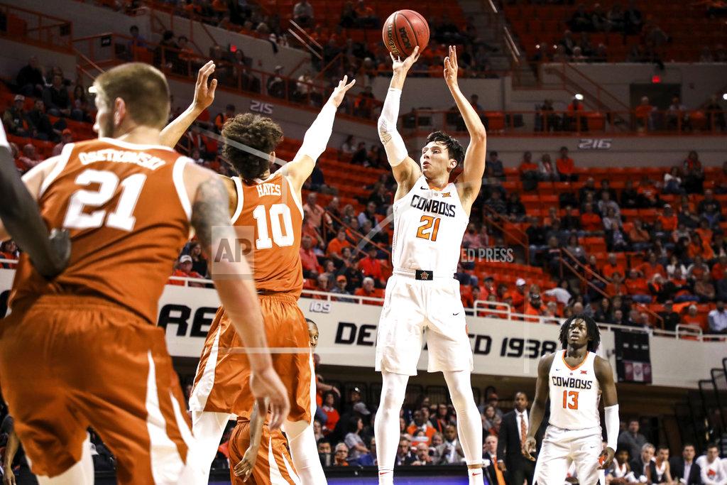 Evan Brown Oklahoma State's Lindy Waters shoots during the first half of the team's NCAA college basketball game against Texas on Tuesday, Jan. 8, 2019, in Stillwater, Okla. (Evan Brown/Tulsa World via AP)