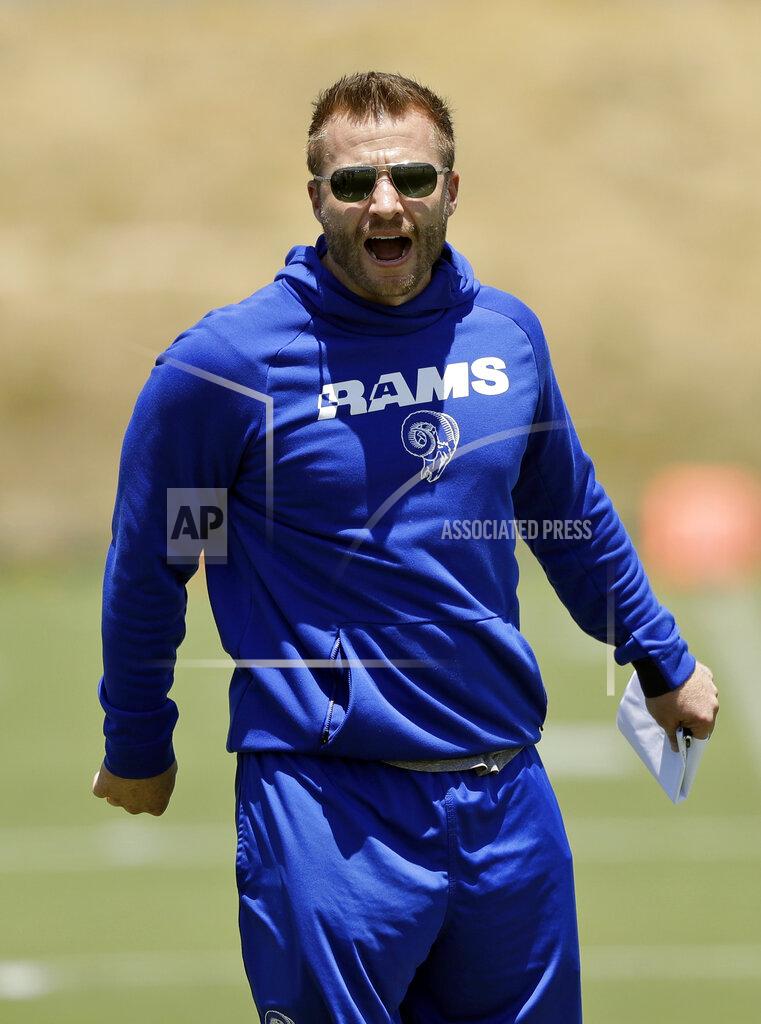 Marcio Jose Sanchez Los Angeles Rams head coach Sean McVay yells out instructions during an NFL football training camp Tuesday, May 28, 2019, in Thousand Oaks, Calif. (AP Photo/Marcio Jose Sanchez)