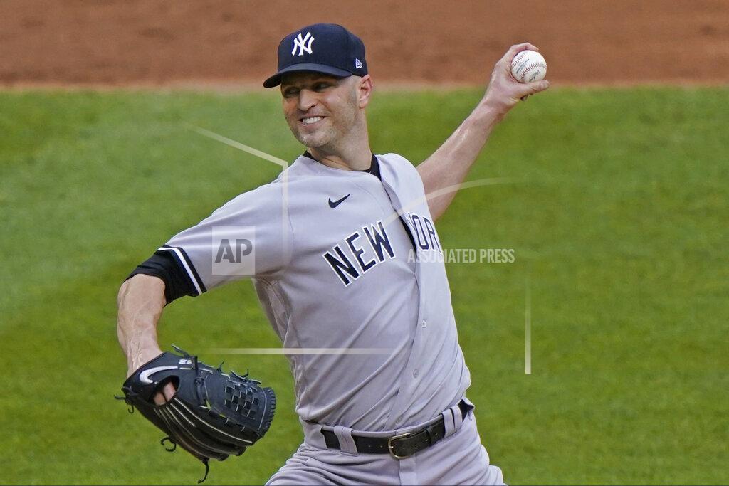Kathy Willens New York Yankees starting pitcher J.A. Happ winds up during the first inning of a makeup baseball game against the New York Mets at Citi Field, Thursday, Sept. 3, 2020, in New York. (AP Photo/Kathy Willens)