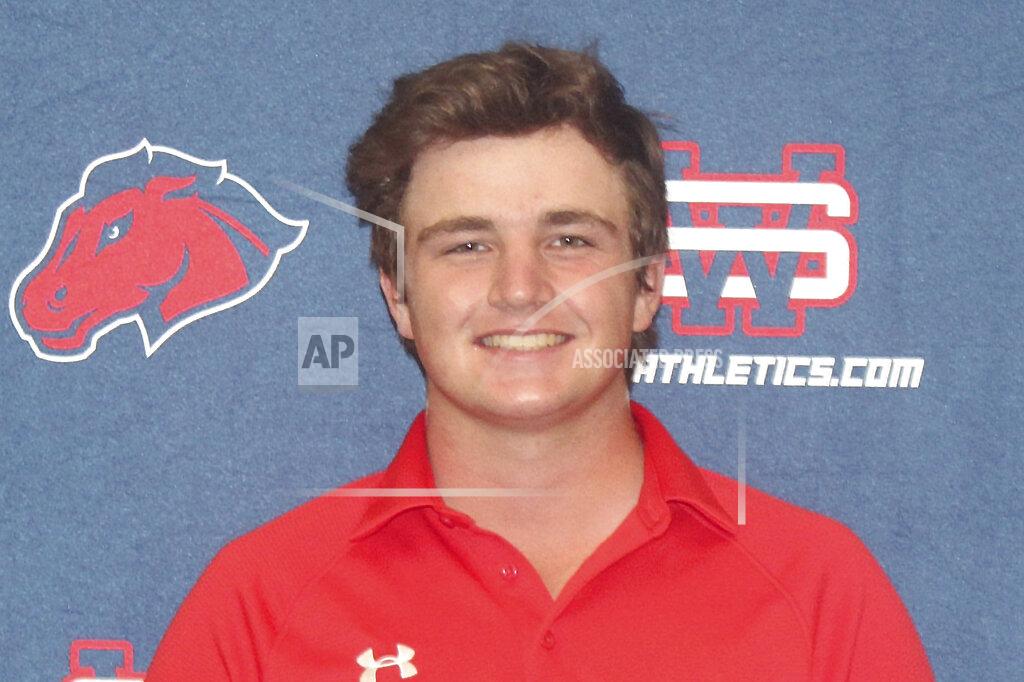 Uncredited This undated photos provided by the University of the Southwest shows golfer Hayden Underhill, who was critically injured in a fiery, head-on collision in West Texas, Tuesday evening, March 15, 2022. (University of the Southwest via AP)
