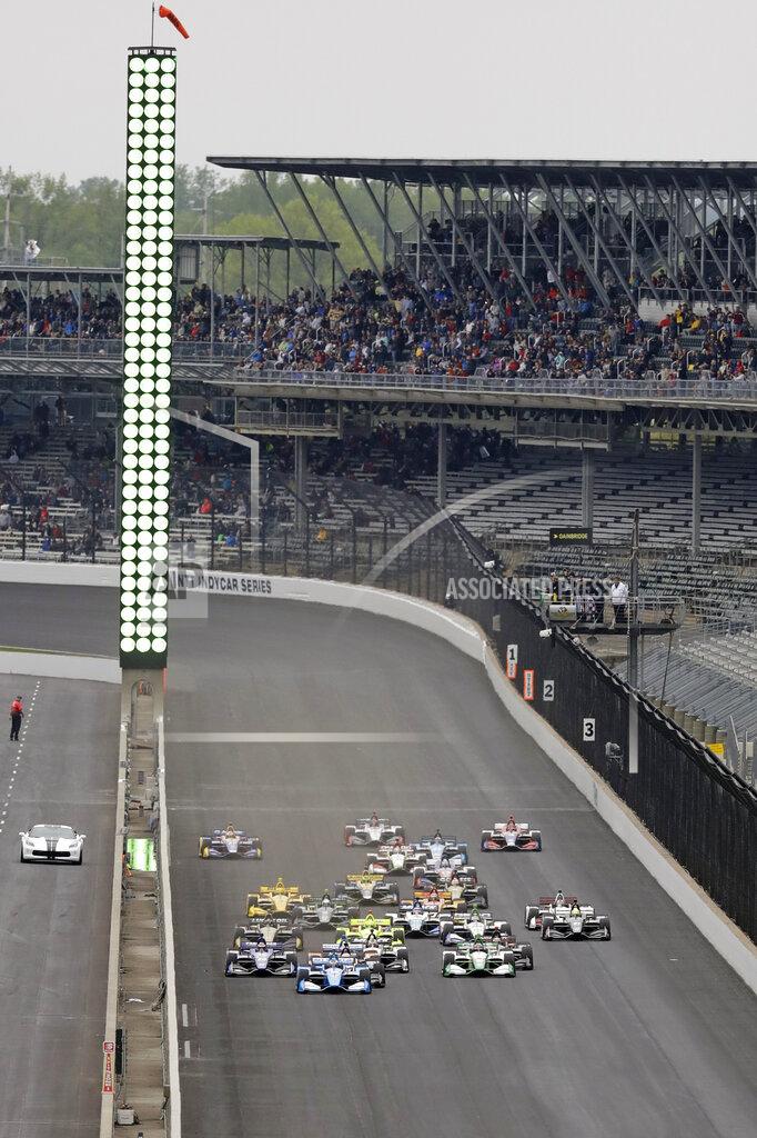 Darron Cummings Felix Rosenqvist, of Sweden, leads the field at the start of the Indy GP IndyCar auto race at Indianapolis Motor Speedway, Saturday, May 11, 2019 in Indianapolis. (AP Photo/Darron Cummings)