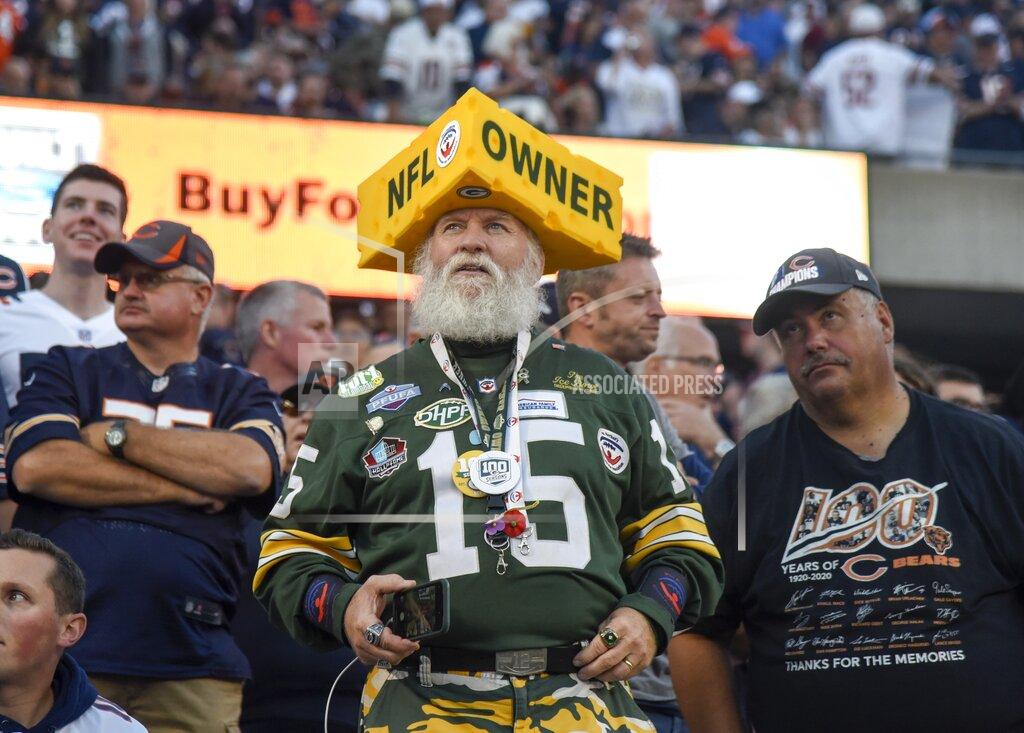 David Banks A Green Bay Packers fan watches before the start of an NFL football game against the Green Bay Packers Thursday, Sept. 5, 2019, in Chicago. (AP Photo/David Banks)