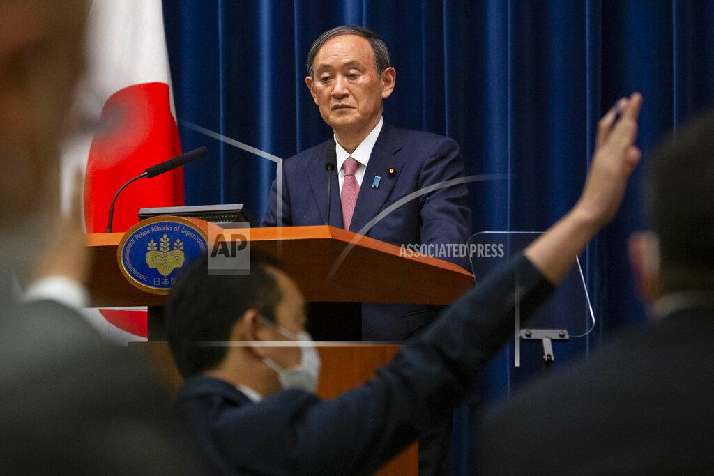 Yuichi Yamazaki FILE - In this May 14, 2021, file photo, Japanese Prime Minister Yoshihide Suga speaks during a press conference at the prime minister's official residence, in Tokyo. Helping countries recover from the coronavirus pandemic will be at the top of the agenda for the Group of Seven summit when British Prime Minister Boris Johnson welcomes President Joe Biden and the leaders of France, Germany, Italy, Japan and Canada to the cliff-ringed Carbis Bay beach resort in southwestern England on Friday, June 11. It’s a first G-7 summit for Biden and Suga, who took office in September. (Yuichi Yamazaki/Pool Photo via AP, File)