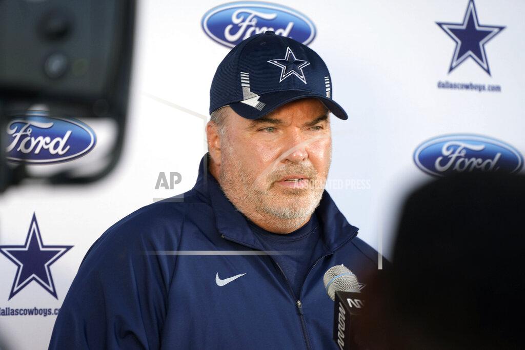 David Zalubowski Dallas Cowboy head coach Mike McCarthy speaks to media during an NFL football practice Thursday, Aug. 11, 2022, at the Denver Broncos' headquarters in Centennial, Colo. (AP Photo/David Zalubowski)