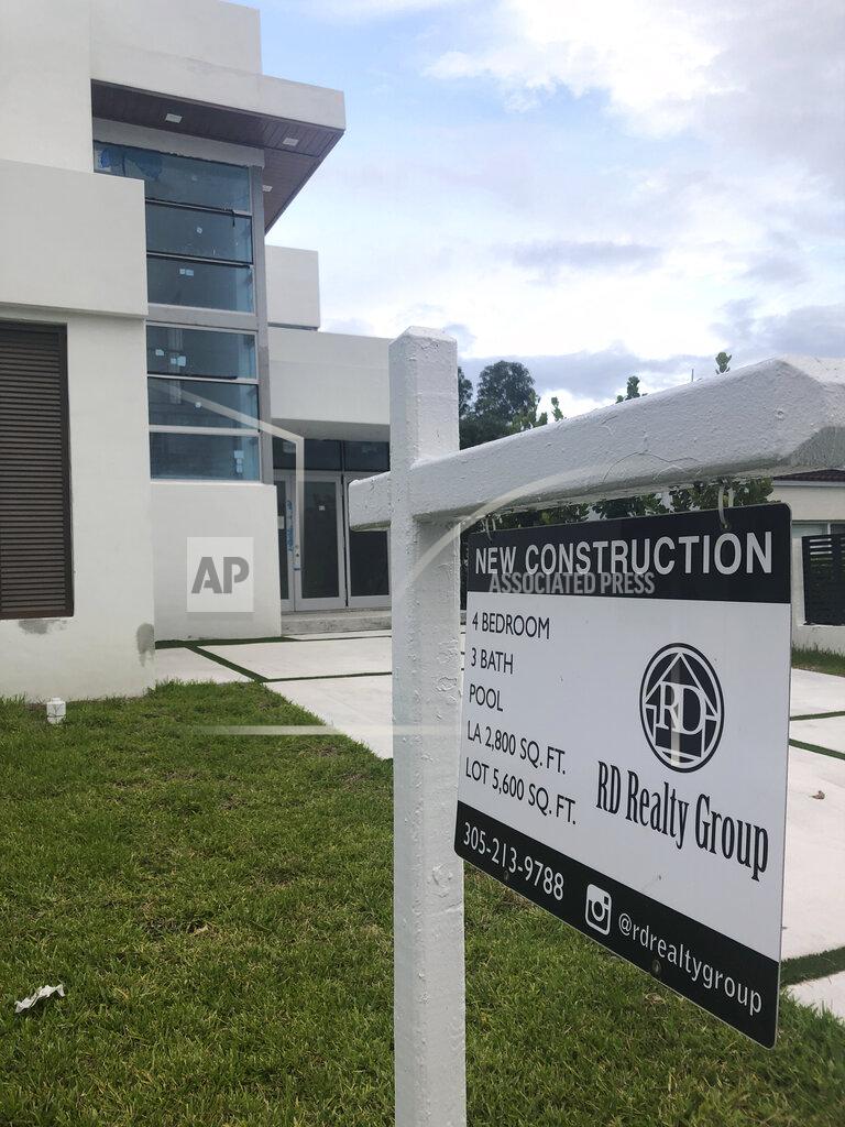 A newly constructed home is shown for sale, Thursday, Oct. 15, 2020, in Surfside, Fla. U.S. home prices posted a robust gain in August — another sign that the American housing market remains strong despite economic fallout from the coronavirus pandemic. (AP Photo/Wilfredo Lee)