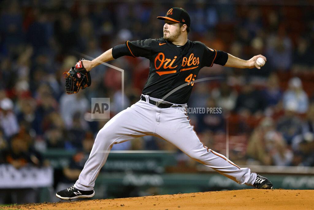 Michael Dwyer Baltimore Orioles' Keegan Akin pitches during the first inning of the team's baseball game against the Boston Red Sox, Friday, Sept. 17, 2021, in Boston. (AP Photo/Michael Dwyer)